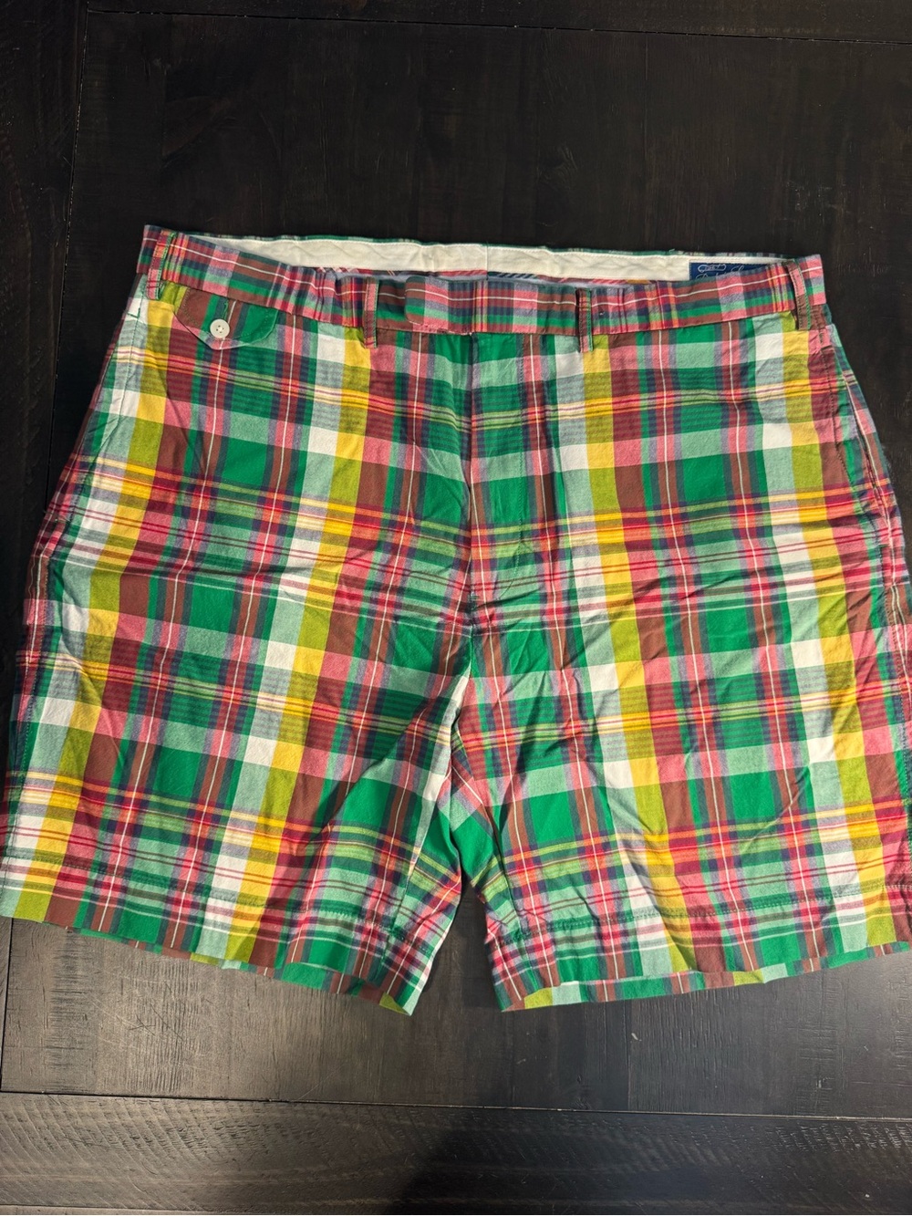 VTG Polo Ralph Lauren Men's Multicolor Plaid Casual Shorts - Green Dominant
